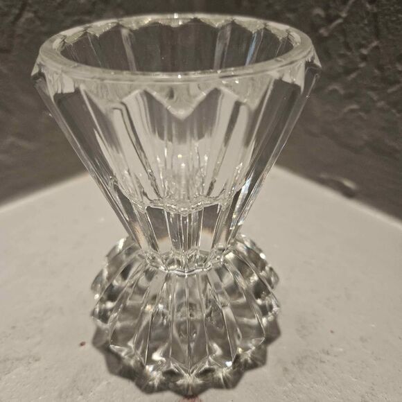 Mikasa Diamond Fire 2 way Clear Cut Crystal Votive Tapered Candle Holder - Picture 1 of 5